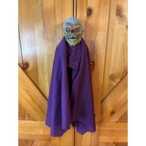 Vtg paper magic group purple cape zombie mini hanging Goblin Halloween prop (554